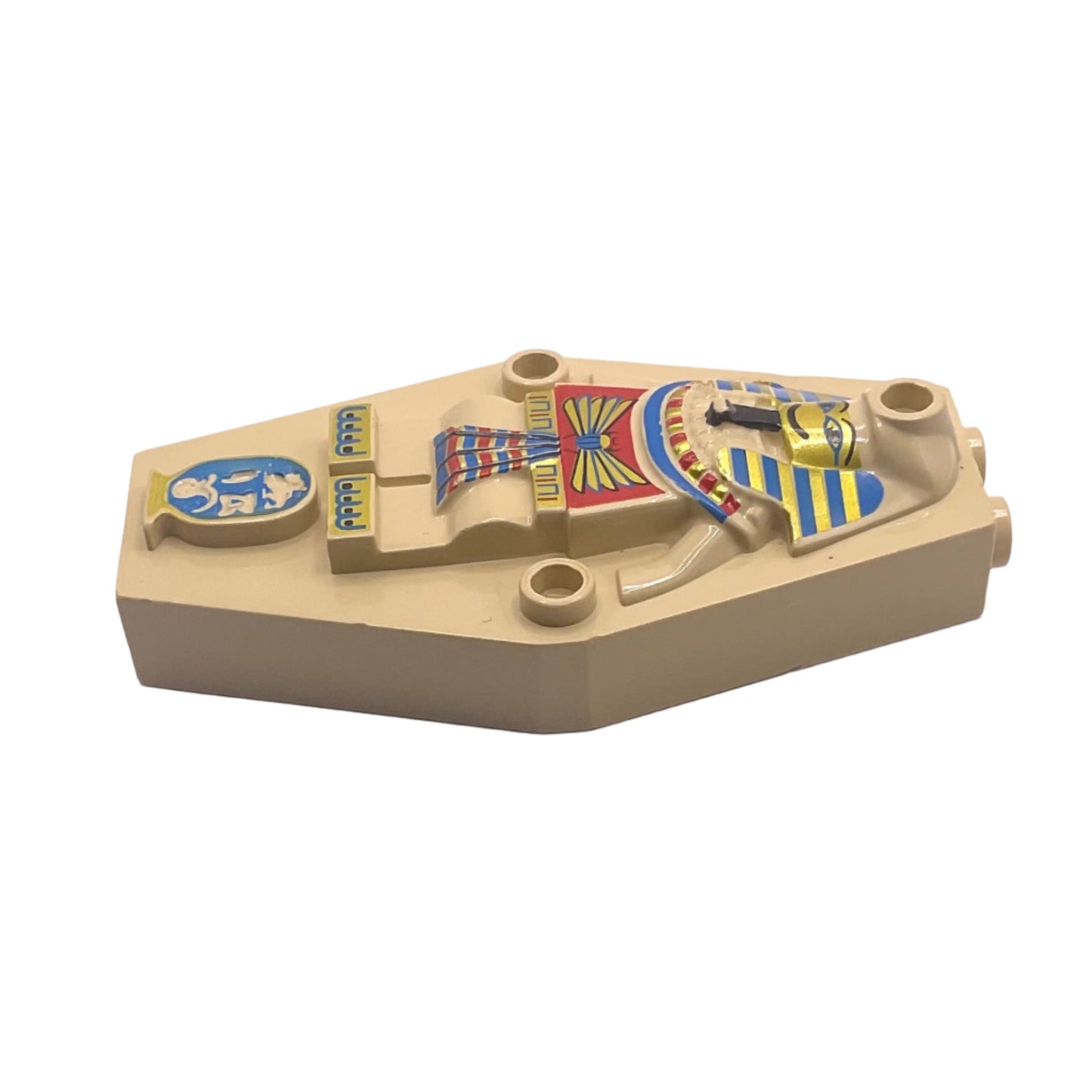 Container, Coffin Lid with Embossed Mummy (Sarcophagus) with Black, Blue, Gold, and Red Pattern, Part# 30164px1